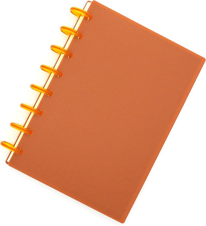 100pcs Discbound Notebook Discs DIY Planner Accessories fits for Tul,Levenger,Arc,Happy Planner,Talia(Transparent Orange,0.94inch/24mm)