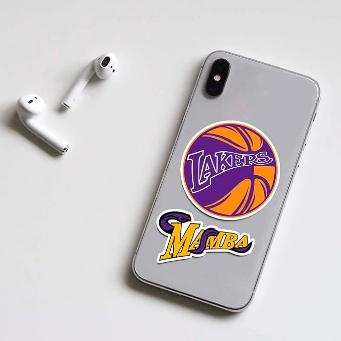 30 PCS Los Angeles Vinyl Lakers Basketball Star Stickers for Water Bottle, Laptop, Bicycle, Computer, Motorcycle, Travel Case, Car Decal Decoration Sticker Graffiti Decals