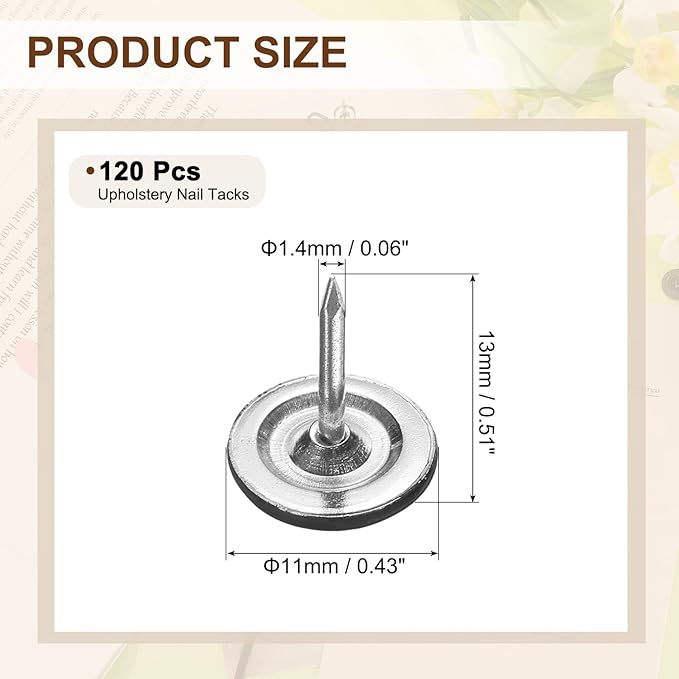 uxcell 120Pcs Push Pins, 11mmx13mm Round Flat Head Decorative Thumb Tacks Upholstery Tacks for Cork Board Office Wall Hangings, Black