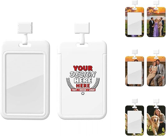 Custom Id Badge Holder Customizable Personalized Id Card with Photo Logo for Employee Work Office Staff Name Tag