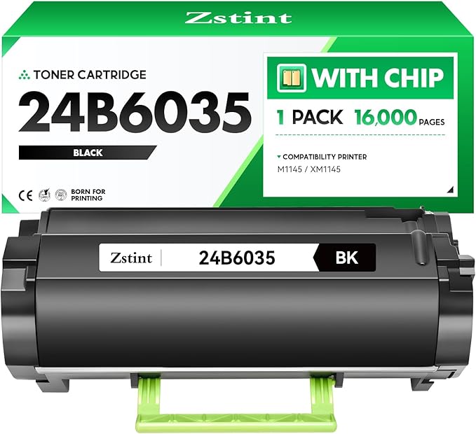 24B6035 Toner Cartridge Black with chip High Yield 1-Pack Replacement for Lexmark 24B6035 Toner Cartridges Compatible for Lexmark M1145 XM1145 Laser Printer Ink All-in-One Copier (16,000 Pages)