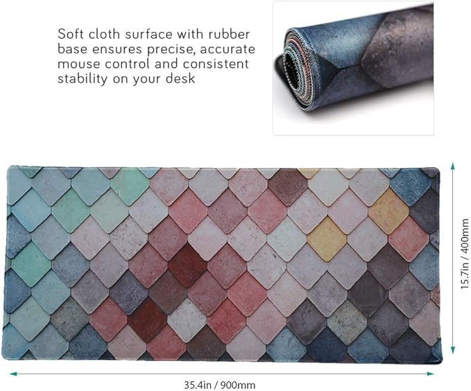 Large Mouse Pad Gaming XXL & Desk Keyboard Mat Size (35.4x15.7x0.1IN, 90x40 Xgezi)