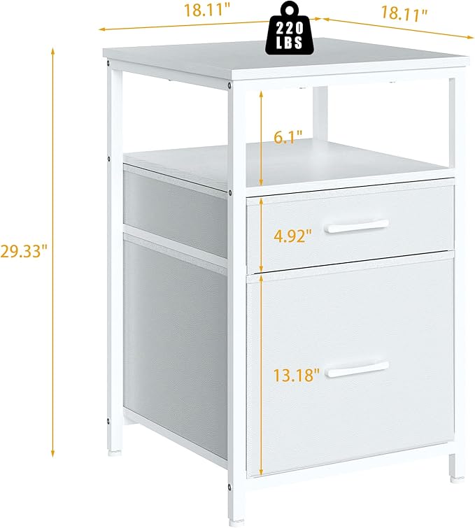 Mini Fridge Stand with 3 Storage, Mini Fridge Cabinet, Beverage Fridge Table, Heavy Duty 18.11" L* 18.11" W Tabletop, for Dorm, Apartment,Office, Bedroom Black HB03BXW
