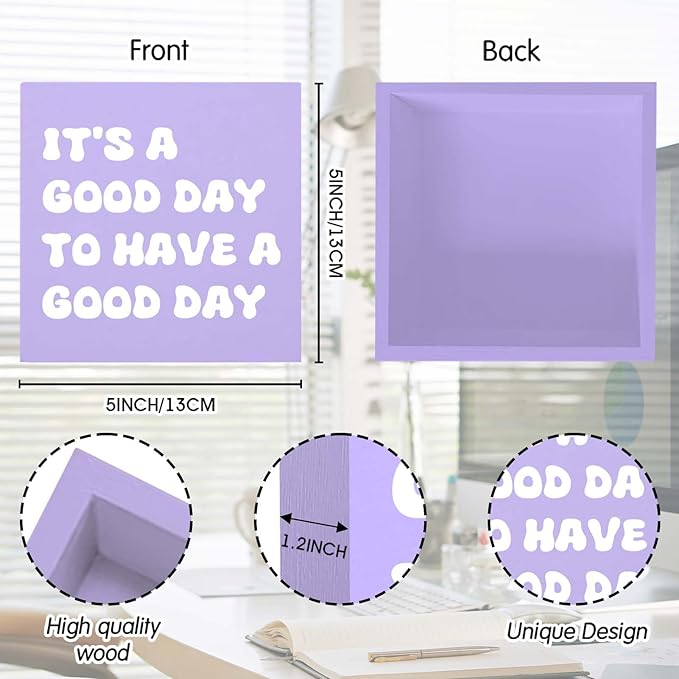 Purple Office Decor Desk Accessories Sign for Women Home & Office Cute Desk Accessories Motivational Gifts for Women Coworker
