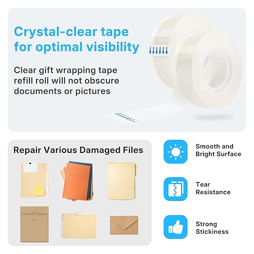 OWLKELA 36 Rolls Transparent Tape Refills, Clear Tape, All-Purpose Transparent Glossy Tape for Office, Home, School