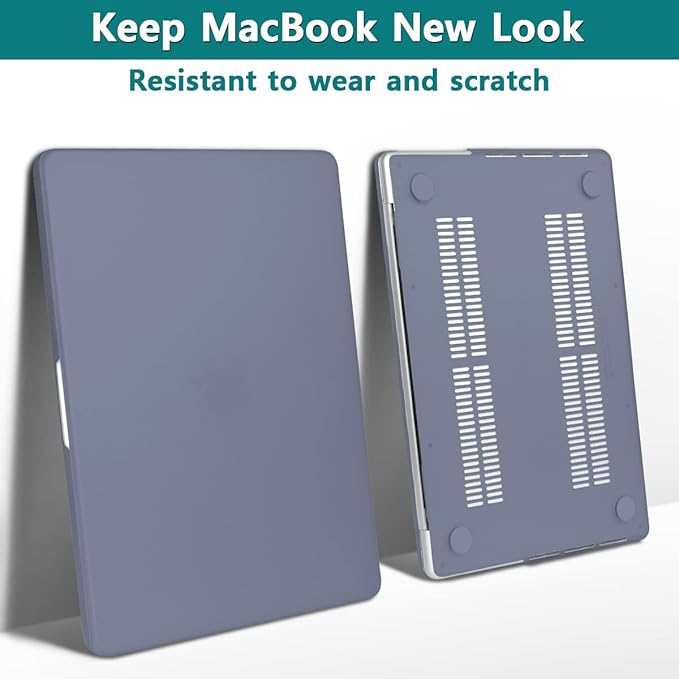 Teryeefi for MacBook Pro 16 Inch Case M4 M3 M2 M1 2025 2024-2021 Release A3403 A3186 A2485 A2780 A2991 Model, Matte PC Hard+Keyboard Cover+Screen Protector+Type C Adapter, Lavender Gray