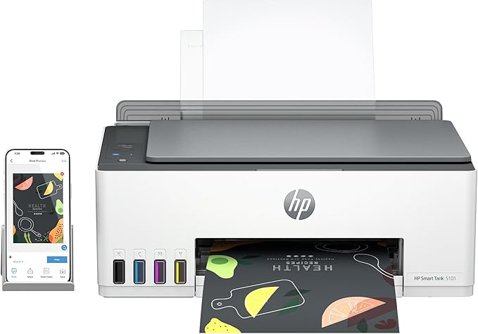 HP Smart Tank 5101 Wireless All-in-One Ink Tank Printer with up to 2 years of ink included (1F3Y0A)