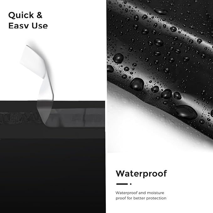 Metronic Poly Mailers 10x13 200 Pcs | Small Shipping Bags for Clothing | Strong Adhensive Seal Seal Mailing Bags for Small Business, Tear-resistant Shipping Envelopes Package Bags in Black