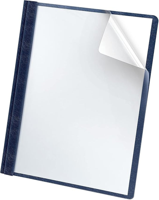 Oxford Premium Clear Front Report Cover, Letter Size, Dark Blue, 25 per box (58802EE)
