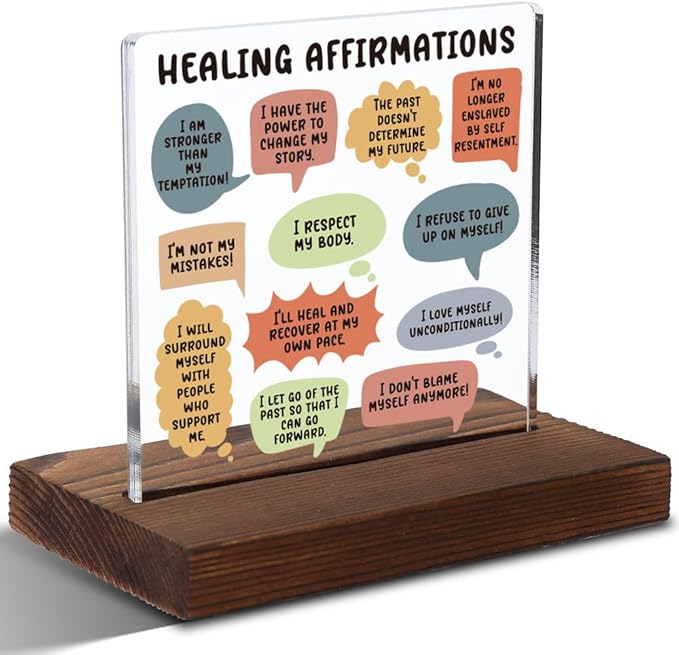 Mental Health Gifts for Women, Encouragement Gifts for Women, Positive Affirmation Gift for Woman,Modern Acrylic Desk Plaque with Inspirational Quotes, 10 x 10 x 1.5 cm,XXD27