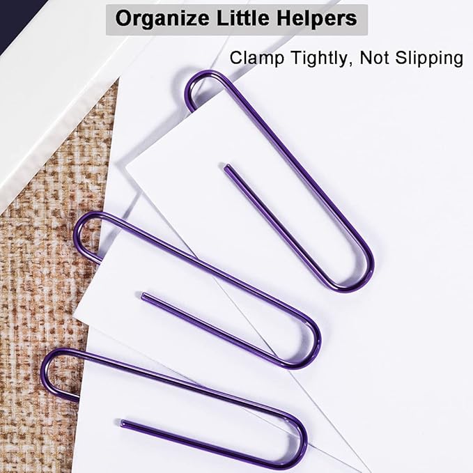 PaperClips, 100PCS 2" Paper Clips Large（50MM, Durable & Rust Resistant Coated PaperClips, Large Paper Clips Great for Office, School and Personal Use
