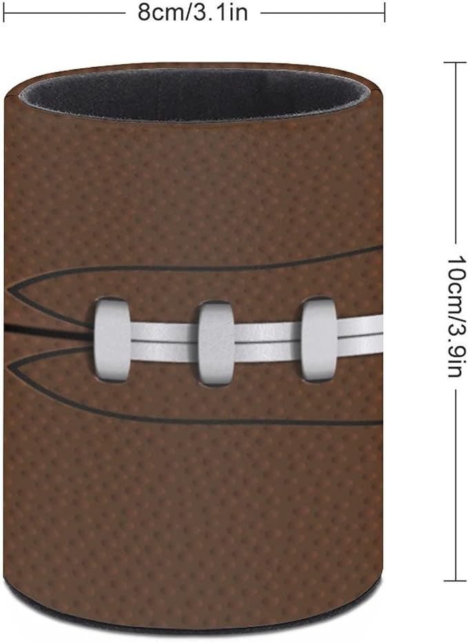 American Football Pen Holder Pencil Organizer Cute Pencil Cup Desk Decor Makeup Brush Holder PU Multifunctional Office Suppliesfor Home Classroom School