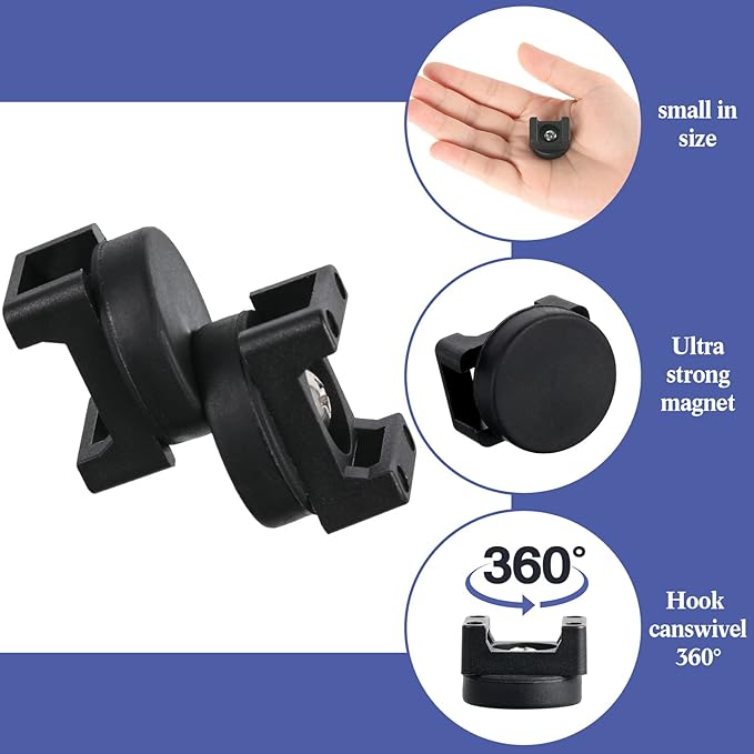 Yookeer 12 Pcs Magnetic Zip Tie Mount Base Black Magnetic Cable Clips Wire Holder Multipurpose Cable Ties Management Base Electrical Supplies for Wire (22 mm)