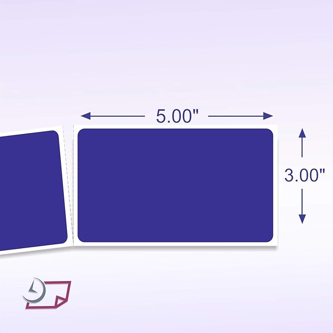 NextDayLabels 500 Rectangle Stickers (3" x 5") - Color Coding Labels Roll - Moving Labels for Boxes, Colored Inventory Stickers for Packing, Organizing, and Storage (Blue)