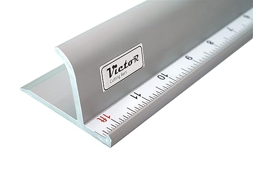 Victor 24-Inch Professional Aluminum Safety Ruler with Finger Guard Edge and Non-Slip Base - Perfect for Accurate Cutting and Crafting - Durable Cutting Ruler for Safe Use