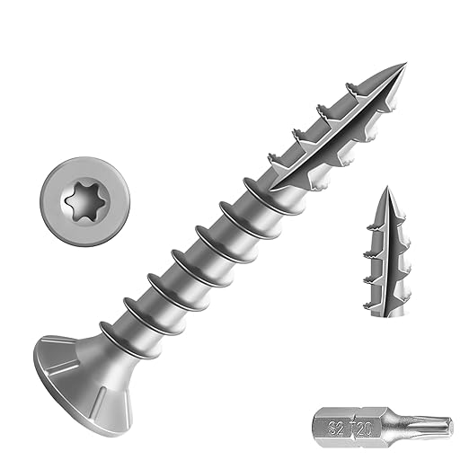#8 * 1-5/8" 304 Stainless Steel Deck Screws, (3300pcs) 15 lbs.Exterior Wood Screws, Rust Resistant epoxy Coated, Bronze, T20 Star Bit