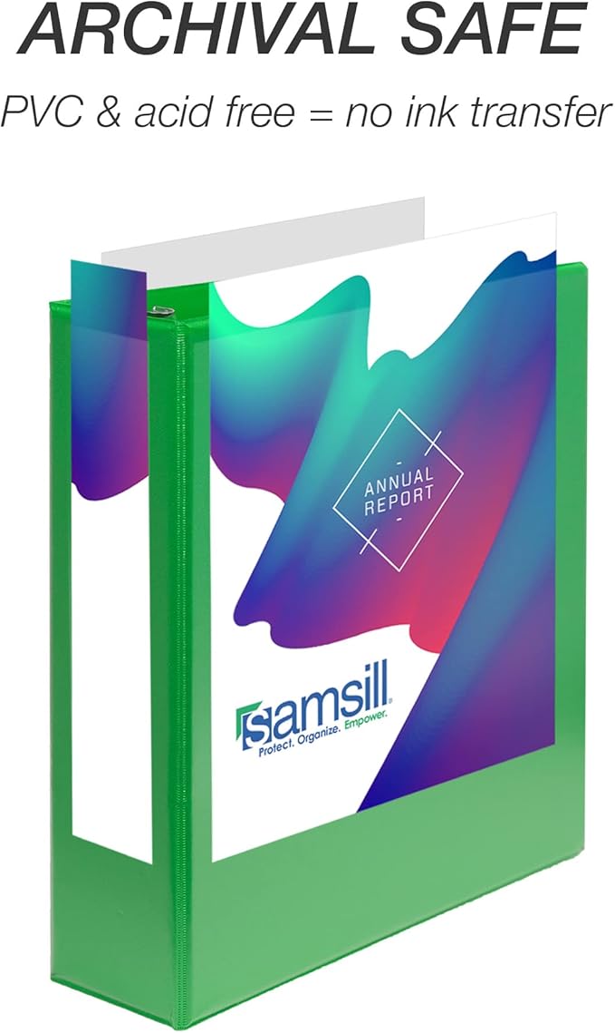 Samsill Durable 2 inch 3 Ring Binder, Made in USA, D Ring Binder, FSC 100% Recycled Chipboard, Marine Assortment, 4 Pack