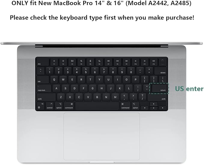 Batianda Premium Gradient Color Keyboard Cover for New MacBook Pro 14'' Pro 16'' 2024 2023 M4 M3 M2 M1 Pro/Max Chip & New MacBook Air 13 15 inch Soft-Touch Silicone Protective Skin,Rainbow