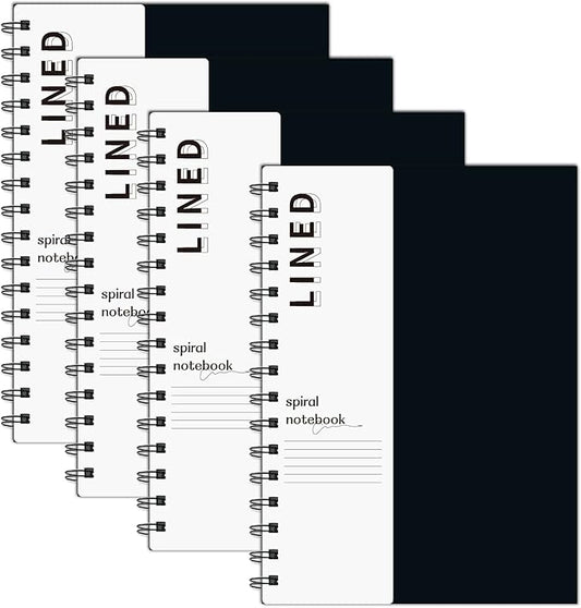 Lined Notebook Spiral Notebook 8.5" x 5.7"-4 Pack A5 Lined Notebook 7mm College Ruled Hardcover Notebook 120 Pages 100 GSM Thick Paper Notebook Hardcover Journal for School, Office,Study and Notes