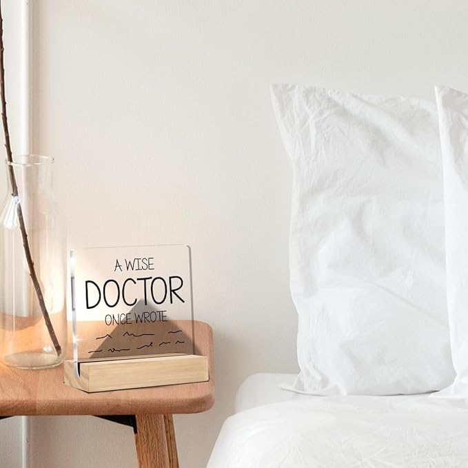Doctor Gifts for Women Men Medical Office Decor Unique Gift for Medical Assistant Dental Office Desk Decorative Signs Plaques 4 x 4 Inches acrylic