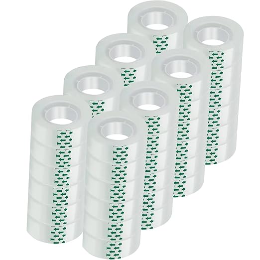 48 Rolls Clear Tape, Transparent Tape Refills, Gift Wrap Tape 3/4 * 1000 inch for Gift Wrapping for Office, Home, School