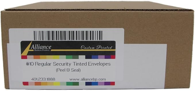 500 Envelopes #10 Custom Printed Regular Self-Seal Security Envelopes, Text and Logo Customization, Size 4 1/8 x 9 1/2 Inches, White, 24lb