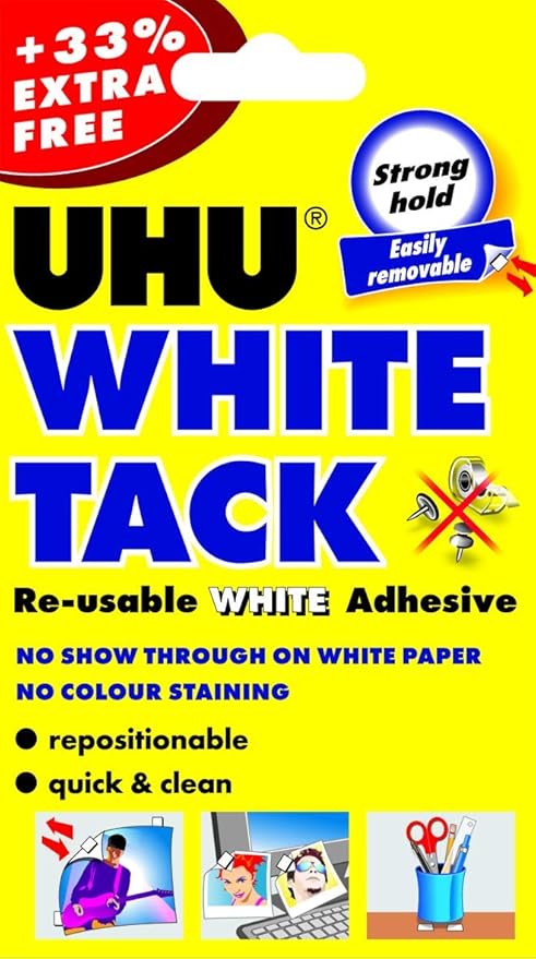 UHU White TACK Handy + 33% Free Blister