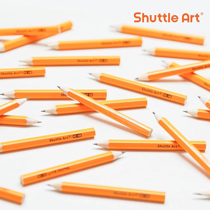 Shuttle Art 900 Pack #2 HB Golf Pencils, Wood-cased 3.5” Mini Pencils Bulk, Pre-sharpened Small Pencil for Kids Teachers Writing Marking Sketching, Classroom Essentials, Back to School Supplies