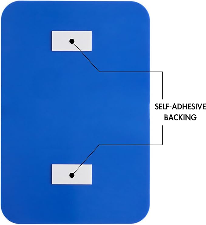 ADA Handicap Accessible Compliant Sign with Braille Sign w/Adhesive Back - Durable and Wipe Clean Plastic - 9"X6" - Blue and White - Business Restaurant Signage - 4 PK