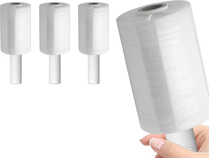 Shrink Wrap Roll for Moving | 80 Gauge 5" x 1000 FT Plastic Wraps for Packing | Clear Stretch Film for Pallets, Furniture, Boxes & Storage Protection - 3 Pack