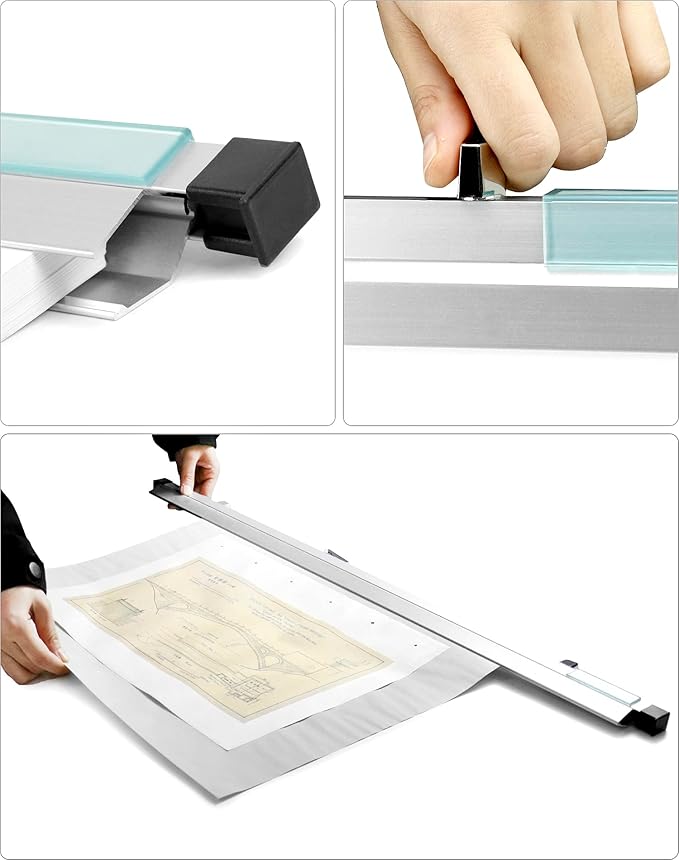QWORK Blueprint File Hanging Clamps, 6 Pack 30" Blueprint Binding Strips, Large Document Storage and Organization for Poster, Plans & Drawings