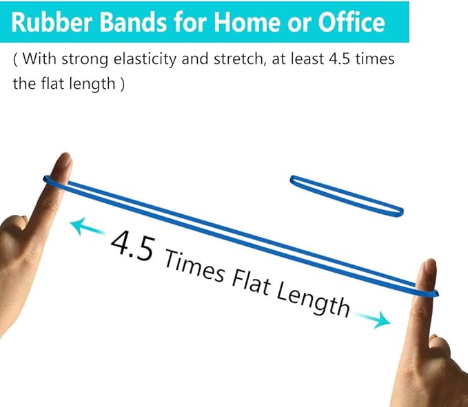 Coopay 180 Pieces Large Rubber Bands Bulk, 8 Inches Heavy Duty Strong Elastic Bands for Office Supply School Home, Securing Trash Can Garbage Cans, File Folders (Blue)