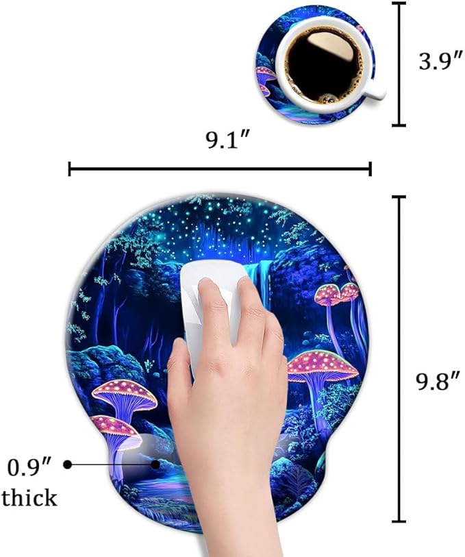 Ergonomic Mouse Pad with Wrist Support,Mouse Pad with Wrist Rest,Relieve Wrist Pain Mousepad Non-Slip Rubber Base,Mouse Pads for Desk,Computers,Laptop,Office,Home,Wonderland