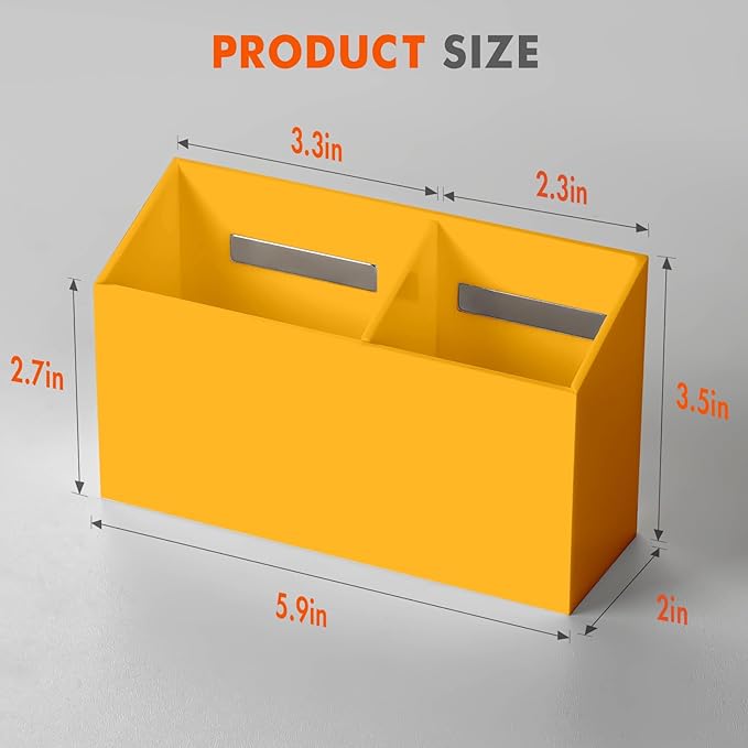 BEYGORM Magnetic Dry Erase Marker Holder for Whiteboard,Non-slip Acrylic Magnet Pen Holder for Fridge Refrigerator,Locker Organizer for Work,Locker Accessories,Pencil Cup for Desk(Orange)