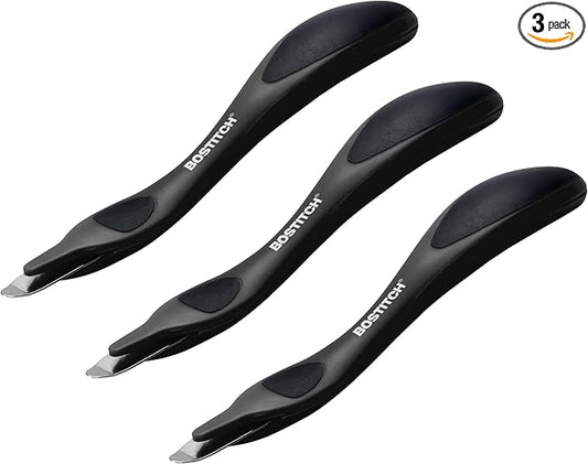 Bostitch Office Professional Push Style Easy Staple Remover, Black, 3-Pack (30000-BLK-3PK)