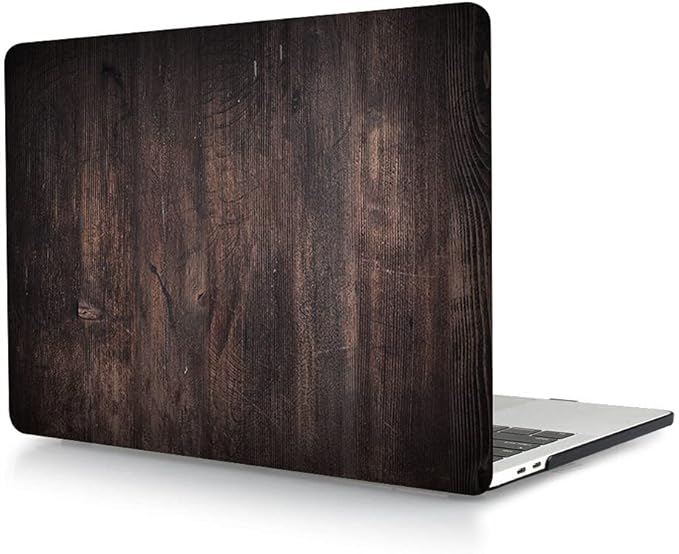 Case Compatible with MacBook Pro 16 Inch 2021 M1 Pro/Max Model A2485, Protective Plastic Laptop Hard Shell Case with Keyboard Cover Skin for MacBook Pro 16'' with Touch ID - Dark Wood Grain