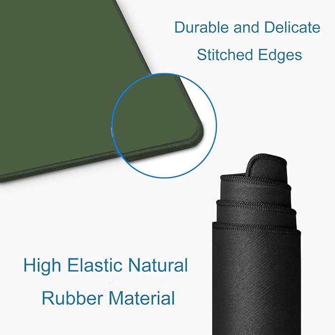 Large Gaming Mouse Pad, XL Extended Mousepad, Non-Slip Rubber Base Keyboard Mouse Mat Desk Pad for Work, Game, Office, Home, 31.5 x 11.8 in, Olive Green