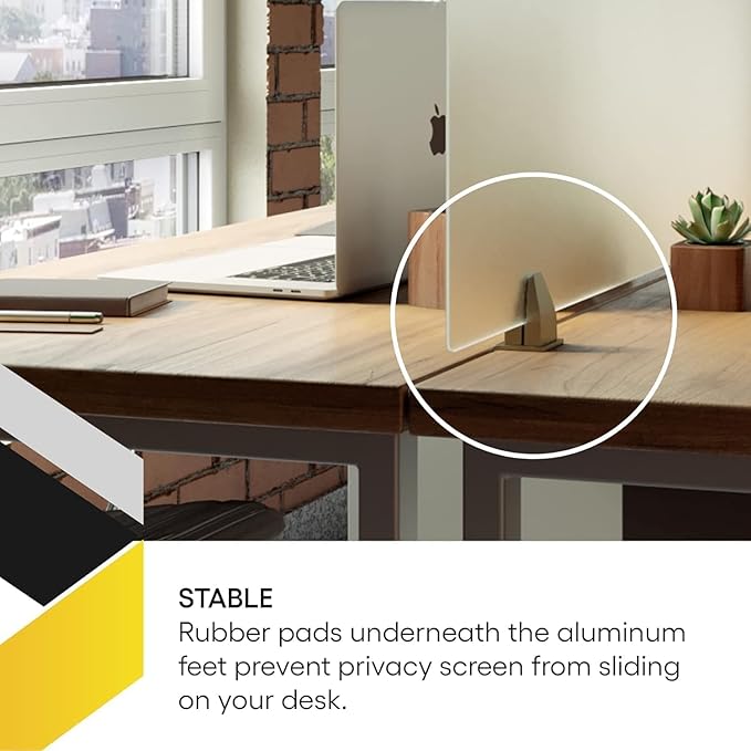 OBEX Acrylic Free Standing Screen, Divider for Desk Privacy Home & Office Partitions for Table Top Workstation, Portable Cubicle Panel for Work, 24" x 42", Clear