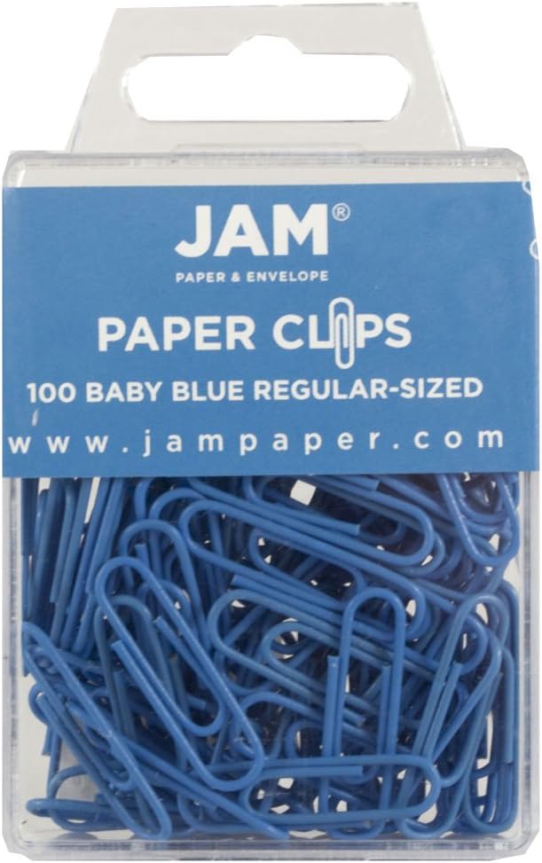 JAM PAPER Colorful Standard Paper Clips - Regular 1 Inch - Assorted Paperclips - 100 Clips per Color