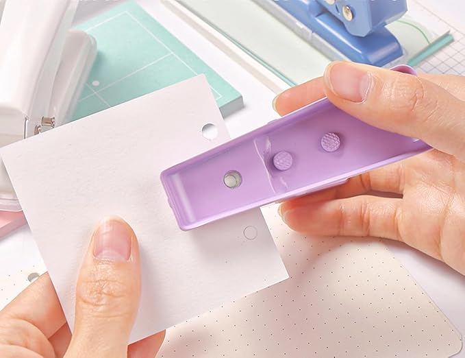 Single Hole Punch, 40 Sheets Punch Capacity Hole Puncher Heavy Duty Hole Puncher Single Small Hole Punch One Hole Puncher for Crafts Paper Cards Tags Scrapbook-1/4 inch Hole, White