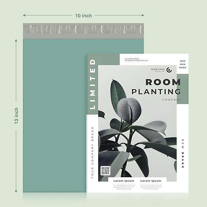 Metronic Poly Mailers 10x13 100 Pcs, Shipping Bags for Clothing, Strong Adhensive Mailing Bags, Shipping Envelopes for Small Business, Tear-resistant Mailer Envelopes Bags in Grayed Jade Green