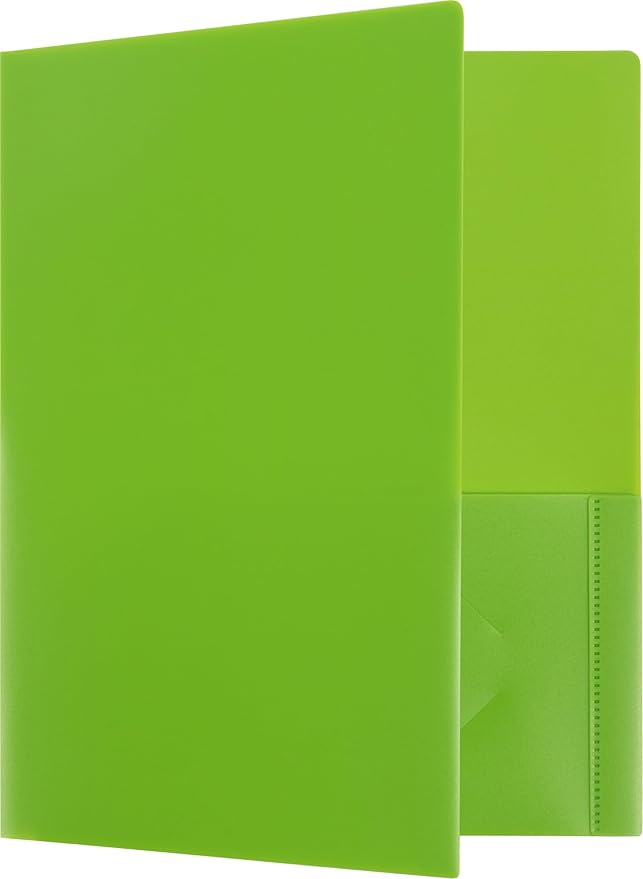 JAM PAPER Heavy Duty Plastic 2 Pocket Extra Tough School Folders - Assorted Fashion Colors - Bulk 48 Folders/Box (8 Assorted Packs of 6)