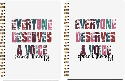 2 Pcs Speech Therapy Notebook, SLP Gifts Spiral Notebook College Ruled, Journaling Notebooks for Work, Speech Therapist Gift Note Books Home College Office Supplies Thank You Gifts for Therapists