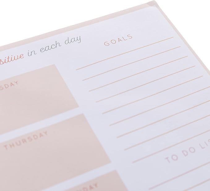 Graphique Weekly To Do Deskpad - Positivity Design - 9.75" x 8", 80 Sheets, Themed Pages - Planner for College Students, Business Appointments, Great Gift