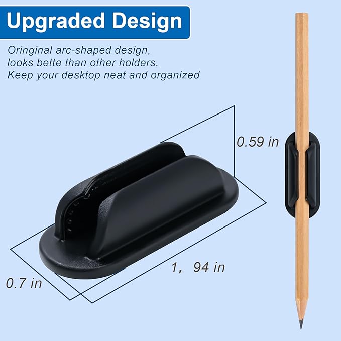 10 Pack Adhesive Pencil Holders for Desk,Silicone Flexible Pen Holder for Wall, Office, School,Home,Classroom Must Haves,Teacher Essentials Accessories,Desk Organizer,Art Supply,Small Gift ﻿