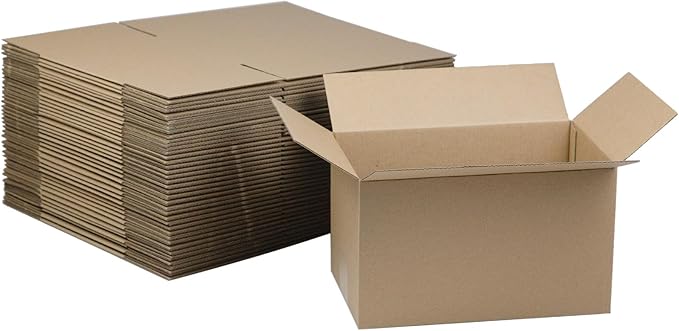 10x6x6 Inches Shipping Boxes Set of 40, Brown Corrugated Cardboard Box Literature Mailer for Packing Small Business