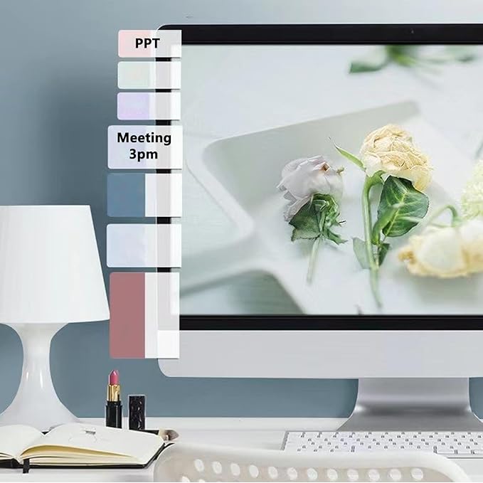 ELII 480 Pcs Morandi Tabs 1 inch Sticky Index Tabs, Writable and Repositionable Book Tabs Flags Colored Page Markers Labels for Reading Notes, Classify Files