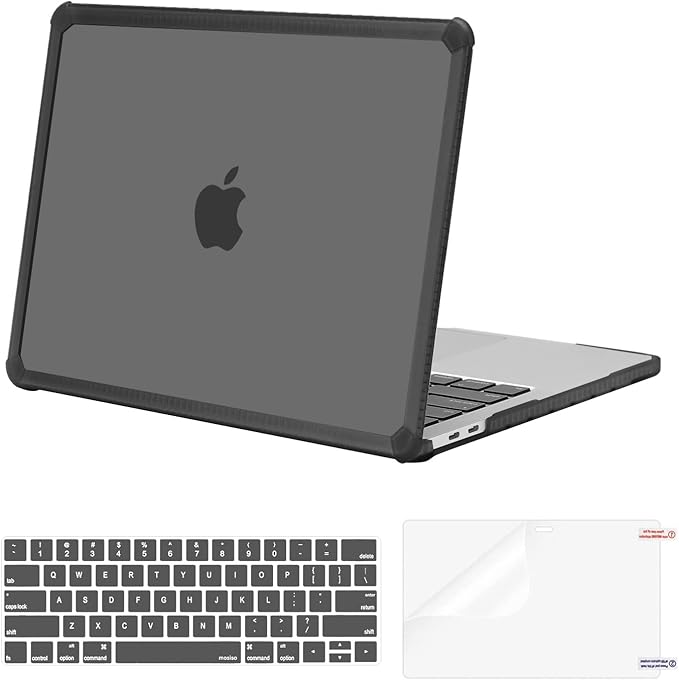 MOSISO Compatible with MacBook Pro 13 inch Case M2 2025-2016 A2338 M1 A2251 A2289 A2159 A1989 A1708 A1706, Anti-Cracking Heavy Duty Plastic TPU Bumper Hard Case&Keyboard Skin&Screen Film, Gray