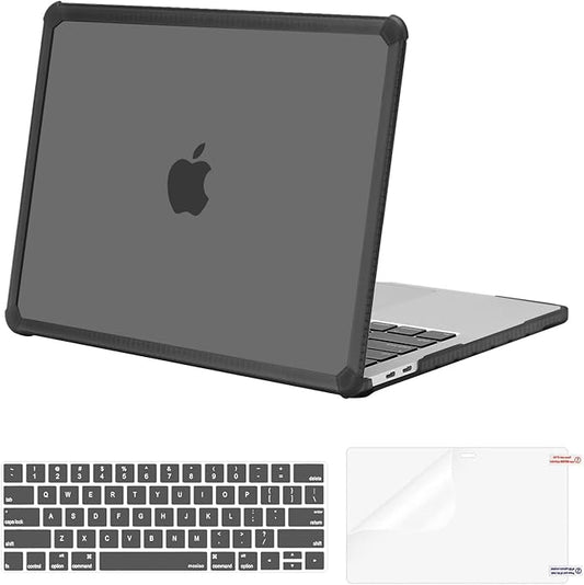 MOSISO Compatible with MacBook Pro 13 inch Case M2 2025-2016 A2338 M1 A2251 A2289 A2159 A1989 A1708 A1706, Anti-Cracking Heavy Duty Plastic TPU Bumper Hard Case&Keyboard Skin&Screen Film, Gray
