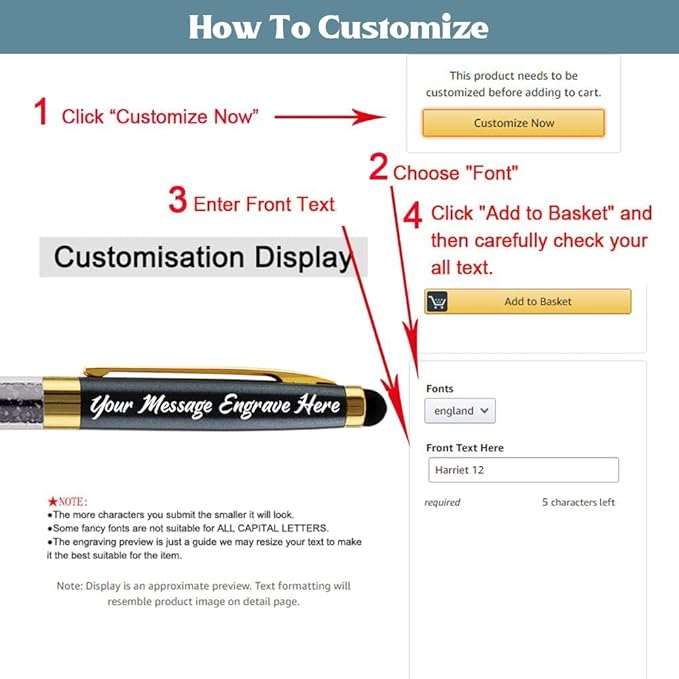 Ancolo Personalized Gift Pens - Ballpoint Pen with Stylus Tip Stylish Pens, Premium Crystal Diamond Pen, Engraved Your Logo or Slogan Perfect for Graduate Lawyer/Professor 10PCS/ Pack…